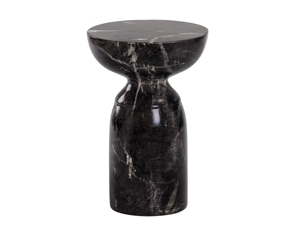 SUNPAN Goya End Table - Marble Look - Black