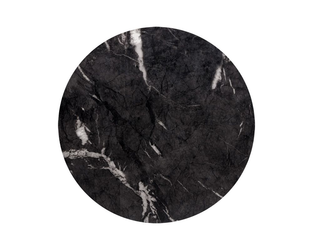 SUNPAN Goya End Table - Marble Look - Black