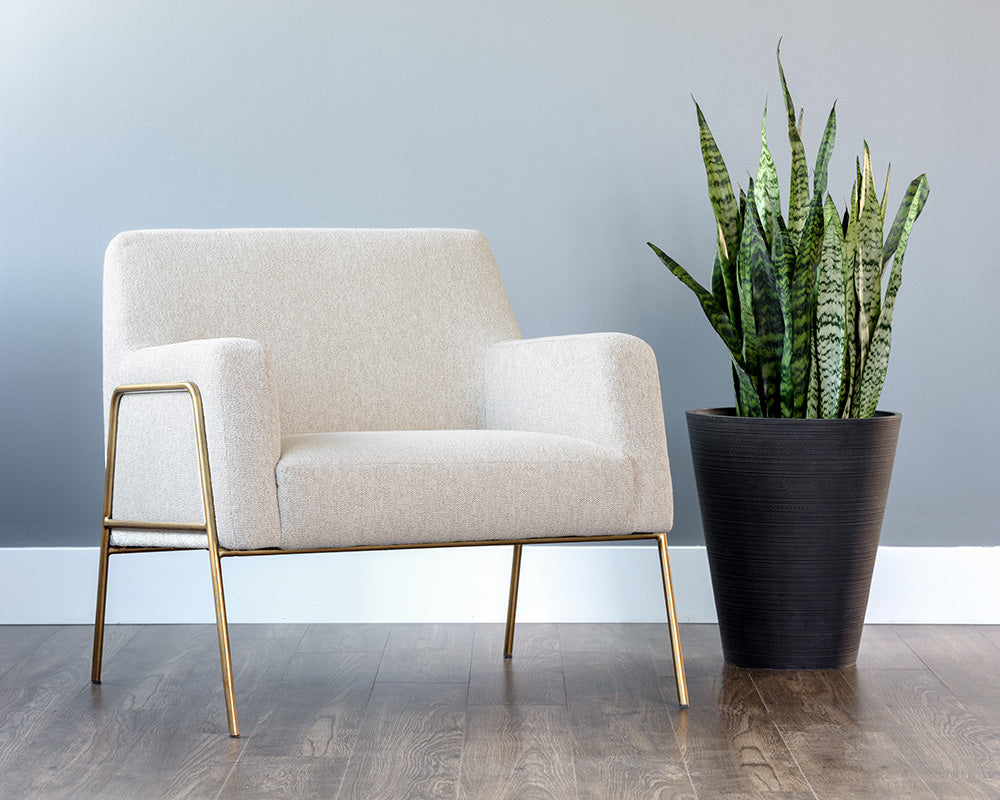 Sunpan Cybil Lounge Chair - Dove Cream/Polo Club Kohl Grey