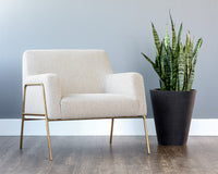Sunpan Cybil Lounge Chair - Dove Cream/Polo Club Kohl Grey