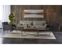 Sunpan Cybil Lounge Chair - Dove Cream/Polo Club Kohl Grey