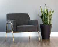 Sunpan Cybil Lounge Chair - Dove Cream/Polo Club Kohl Grey