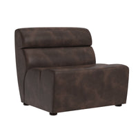 Sunpan Cornell Modular - Armless Chair in Coal Black/Havana Dark Brown/Tobacco Tan