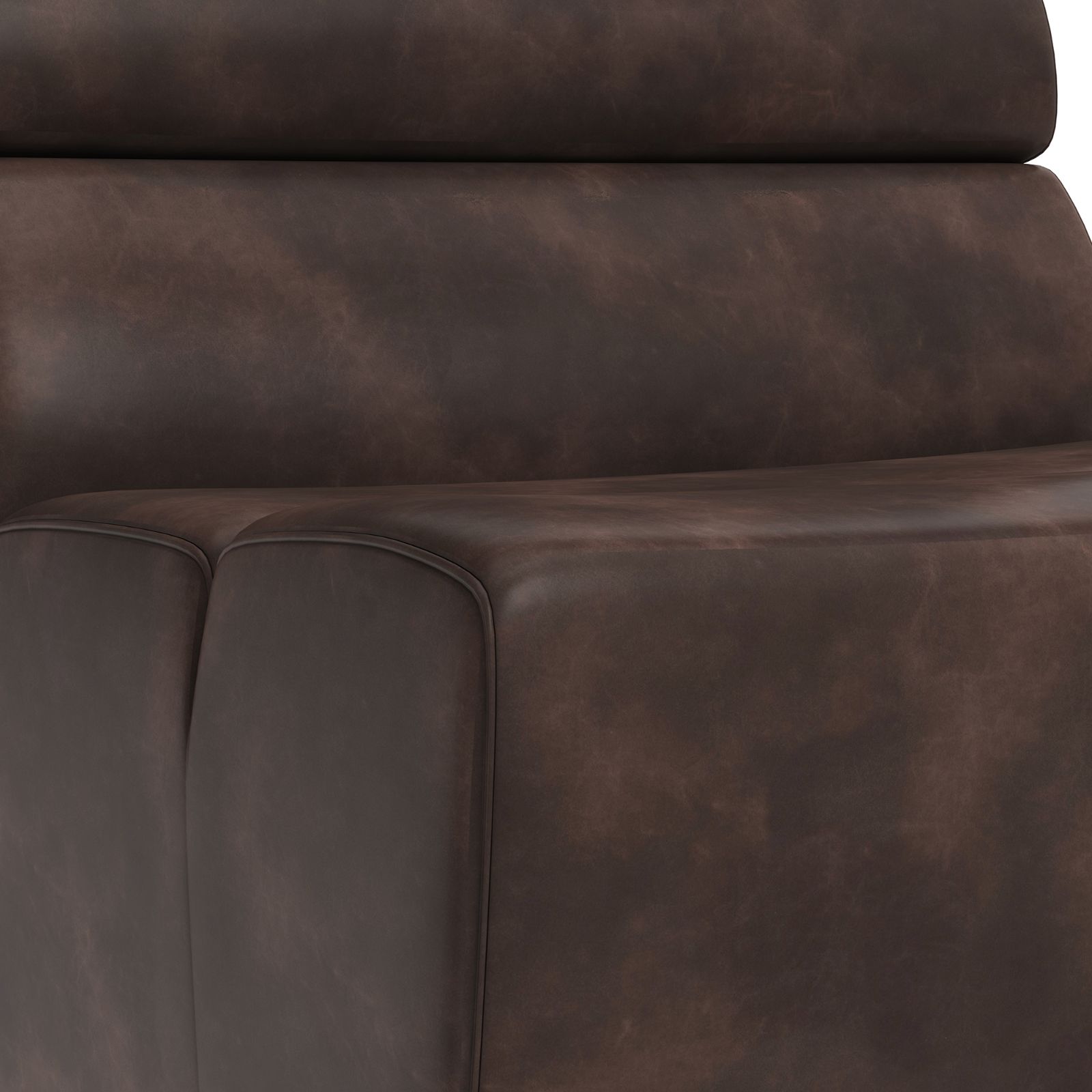 Sunpan Cornell Modular - Armless Chair in Coal Black/Havana Dark Brown/Tobacco Tan