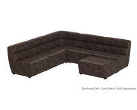Sunpan Cornell Modular - Armless Chair in Coal Black/Havana Dark Brown/Tobacco Tan