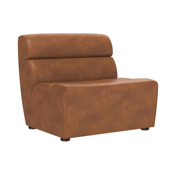 Sunpan Cornell Modular - Armless Chair in Coal Black/Havana Dark Brown/Tobacco Tan