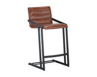 Sunpan Webber Counter Stool in Cantina Black/Saddle - Set of 2