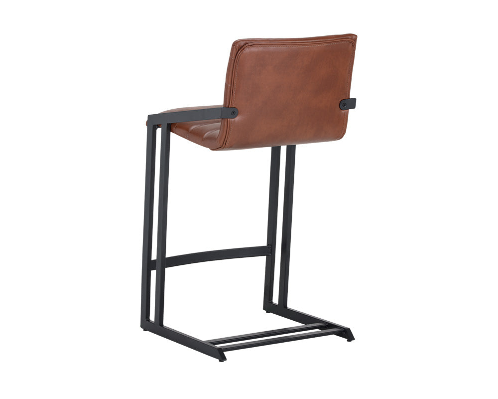 Sunpan Webber Counter Stool in Cantina Black/Saddle - Set of 2