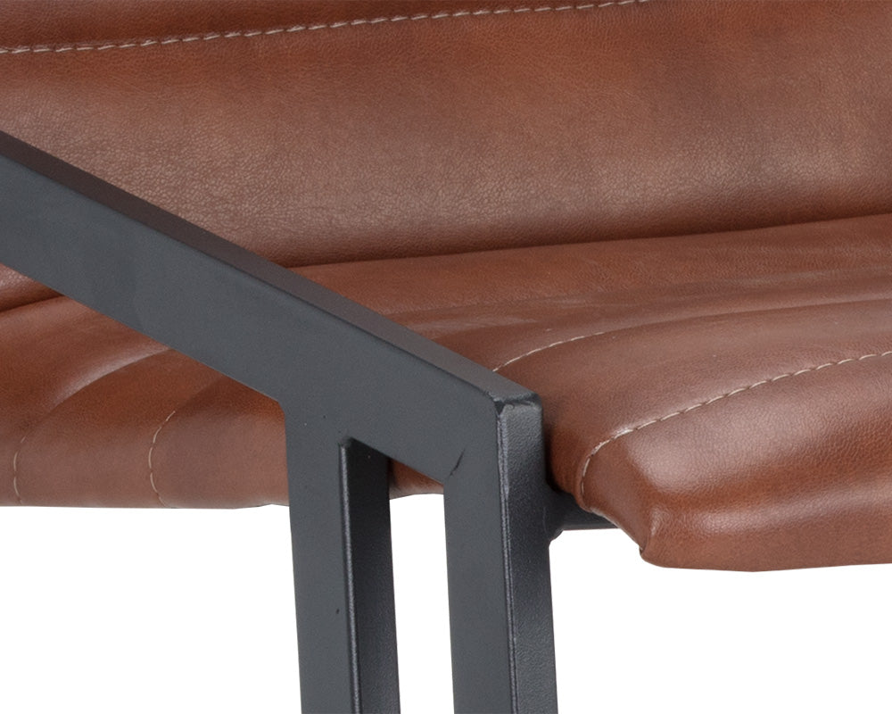 Sunpan Webber Counter Stool in Cantina Black/Saddle - Set of 2