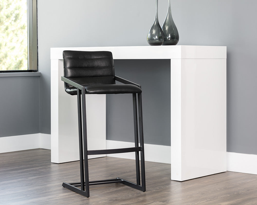 Sunpan Webber Barstool in Cantina Black/Saddle - Set of 2