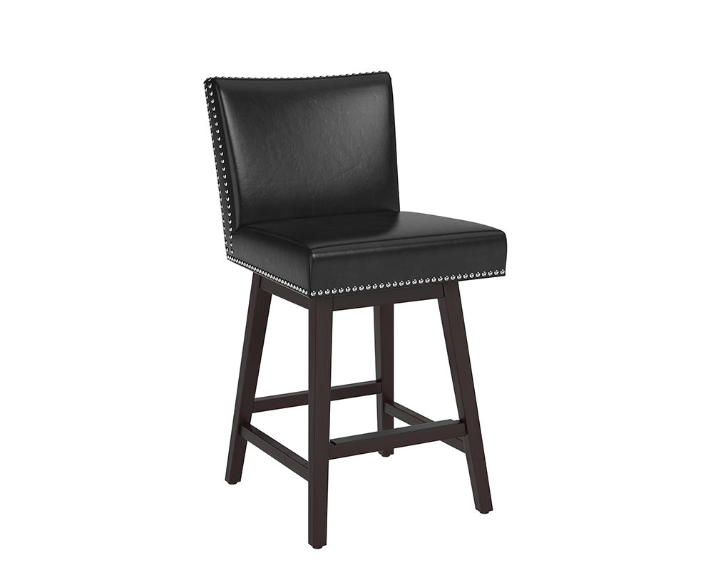 Sunpan Vintage Swivel Counter Stool - Brown/Castillo Cream/Coal Black/Havana Dark Brown/Overcast Grey