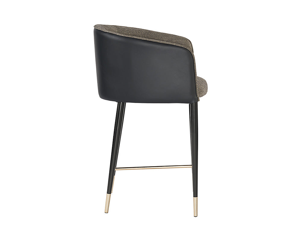 Sunpan Asher Counter Stool - Flint Grey and Napa Taupe / Sparrow Grey and Napa Black