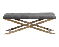 Sunpan Kammi Bench - Bravo Cream / Bravo Metal / Polo Club Kohl Grey / Polo Club Muslin
