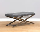 Sunpan Kammi Bench - Bravo Cream / Bravo Metal / Polo Club Kohl Grey / Polo Club Muslin
