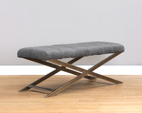 Sunpan Kammi Bench - Bravo Cream / Bravo Metal / Polo Club Kohl Grey / Polo Club Muslin