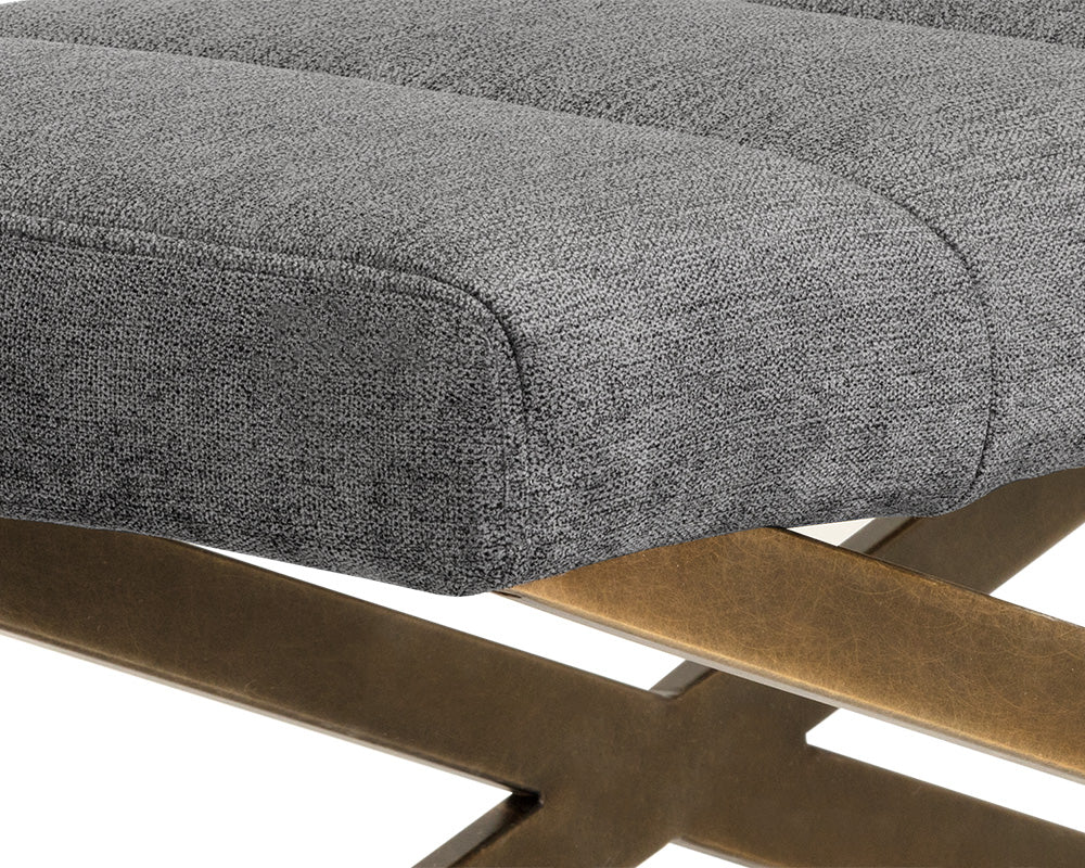 Sunpan Kammi Bench - Bravo Cream / Bravo Metal / Polo Club Kohl Grey / Polo Club Muslin