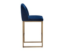 Sunpan Nevin Counter Stool - Polo Club Muslin/Sapphire Blue/Shadow Grey