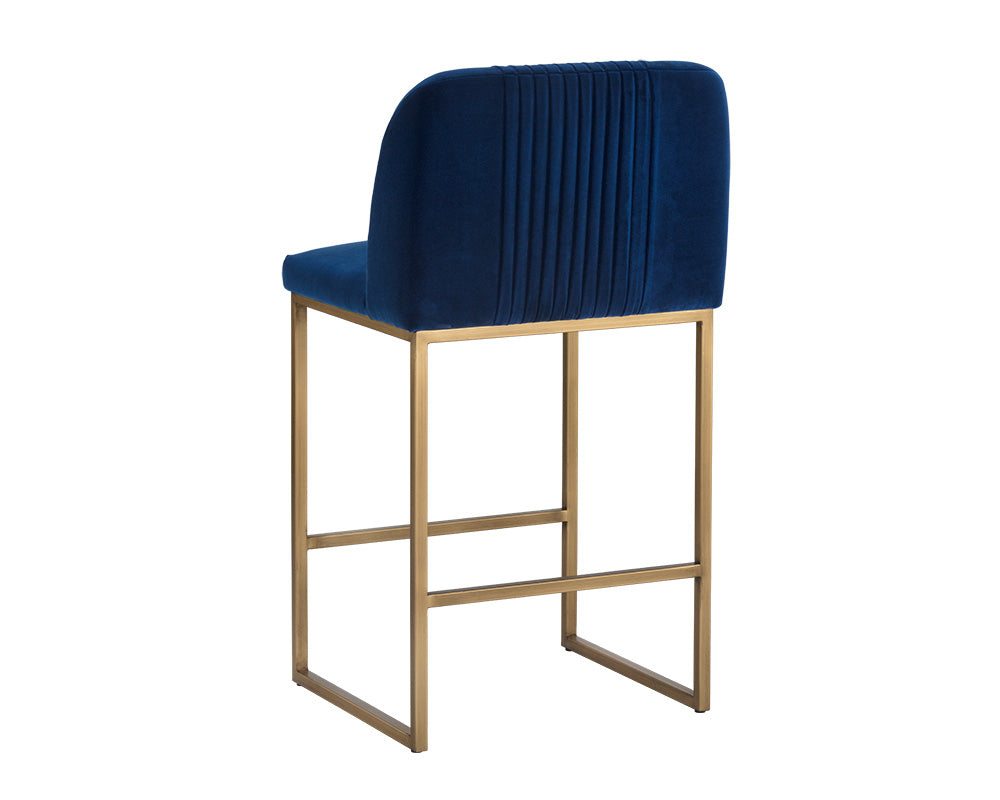 Sunpan Nevin Counter Stool - Polo Club Muslin/Sapphire Blue/Shadow Grey