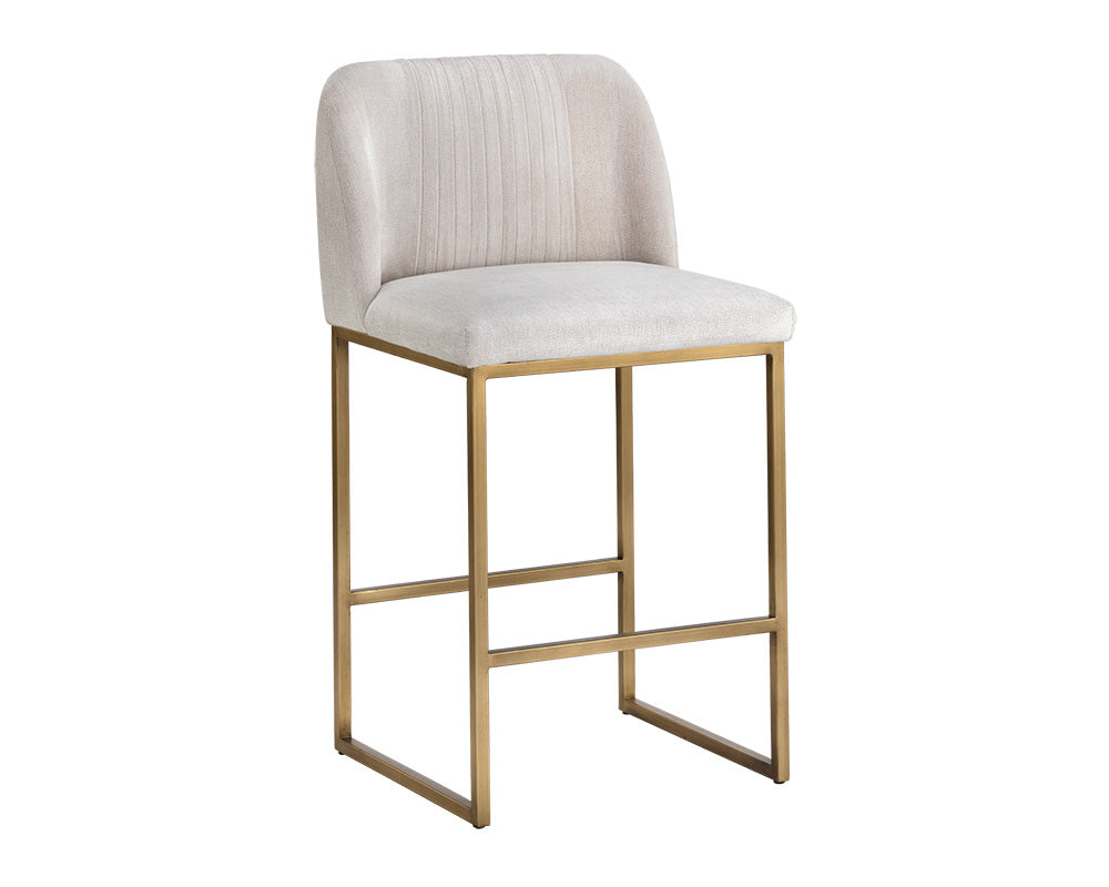 Sunpan Nevin Counter Stool - Polo Club Muslin/Sapphire Blue/Shadow Grey