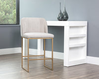 Sunpan Nevin Counter Stool - Polo Club Muslin/Sapphire Blue/Shadow Grey