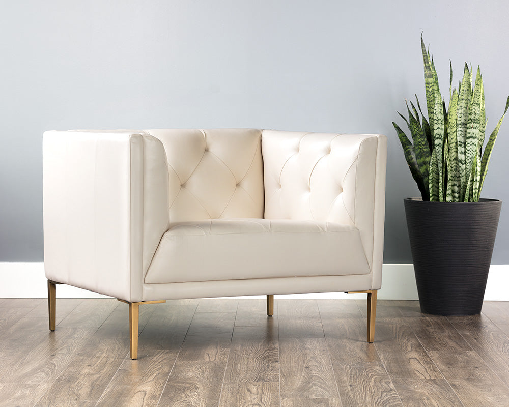 Sunpan Westin Armchair - Vintage Black Night/Caramel/Peacock/Steel Grey/Vanilla Leather
