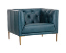 Sunpan Westin Armchair - Vintage Black Night/Caramel/Peacock/Steel Grey/Vanilla Leather
