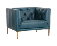 Sunpan Westin Armchair - Vintage Black Night/Caramel/Peacock/Steel Grey/Vanilla Leather