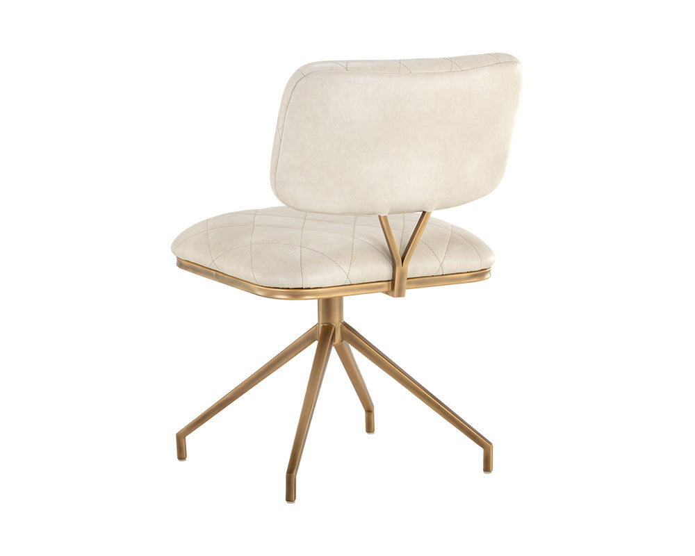 Sunpan Virtu Swivel Dining Chair - Bravo Black/Cognac/Cream