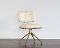 Sunpan Virtu Swivel Dining Chair - Bravo Black/Cognac/Cream
