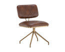 Sunpan Virtu Swivel Dining Chair - Bravo Black/Cognac/Cream