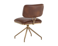 Sunpan Virtu Swivel Dining Chair - Bravo Black/Cognac/Cream