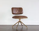 Sunpan Virtu Swivel Dining Chair - Bravo Black/Cognac/Cream