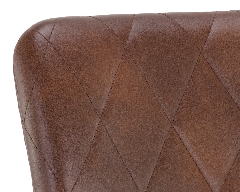 Sunpan Virtu Swivel Dining Chair - Bravo Black/Cognac/Cream