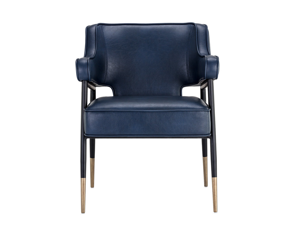 Sunpan Derome Dining Armchair - Bravo Admiral/Portabella/Polo Club Stone