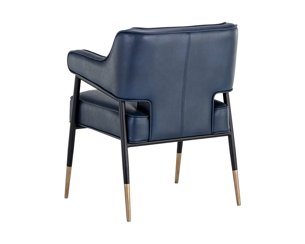 Sunpan Derome Dining Armchair - Bravo Admiral/Portabella/Polo Club Stone