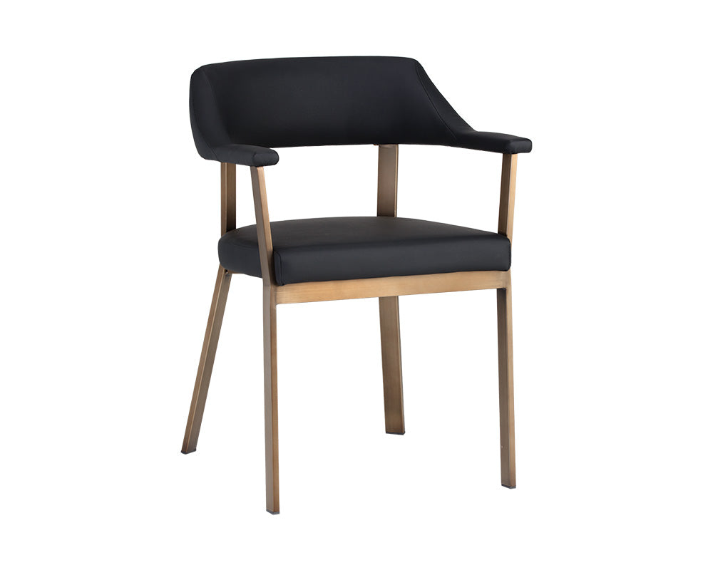 Sunpan Dixie Dining Armchair - Dillon Black/Snow/Williamsburg