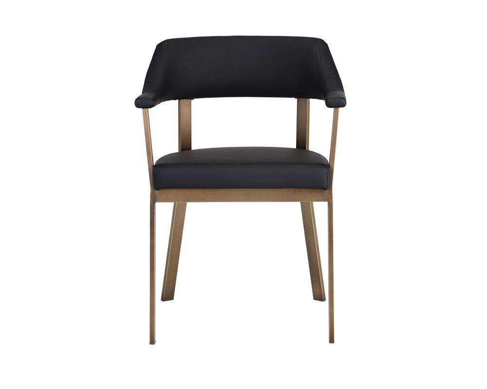 Sunpan Dixie Dining Armchair - Dillon Black/Snow/Williamsburg