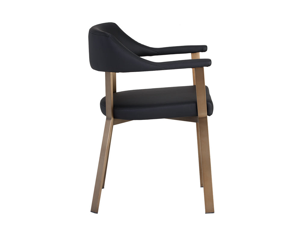 Sunpan Dixie Dining Armchair - Dillon Black/Snow/Williamsburg