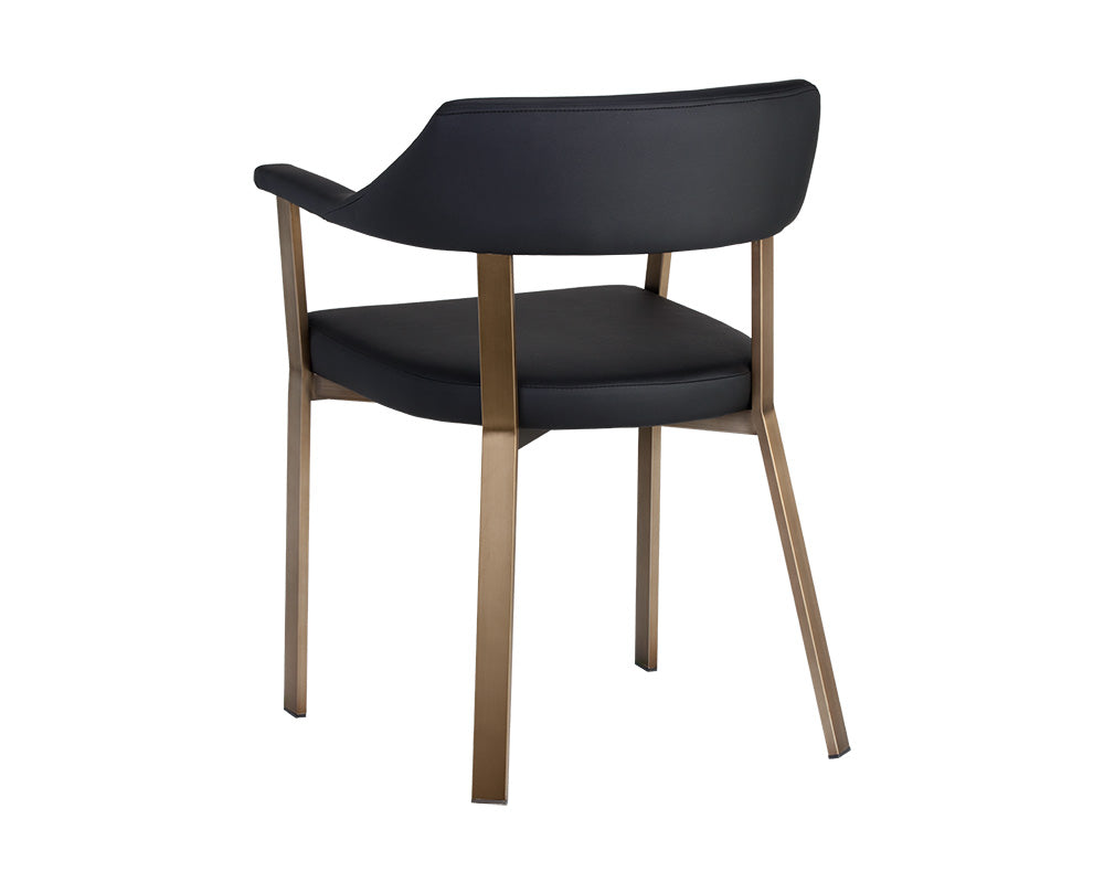 Sunpan Dixie Dining Armchair - Dillon Black/Snow/Williamsburg
