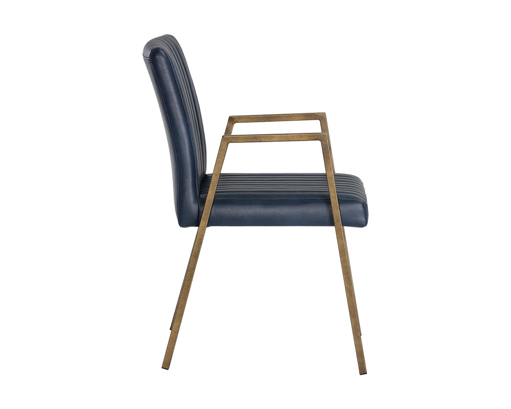 Sunpan Homer Dining Armchair - Bravo Admiral/Ash/Cognac