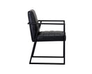 Sunpan Spyros Dining Armchair - Bravo Cream/Coal Black/Overcast Grey