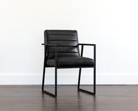 Sunpan Spyros Dining Armchair - Bravo Cream/Coal Black/Overcast Grey