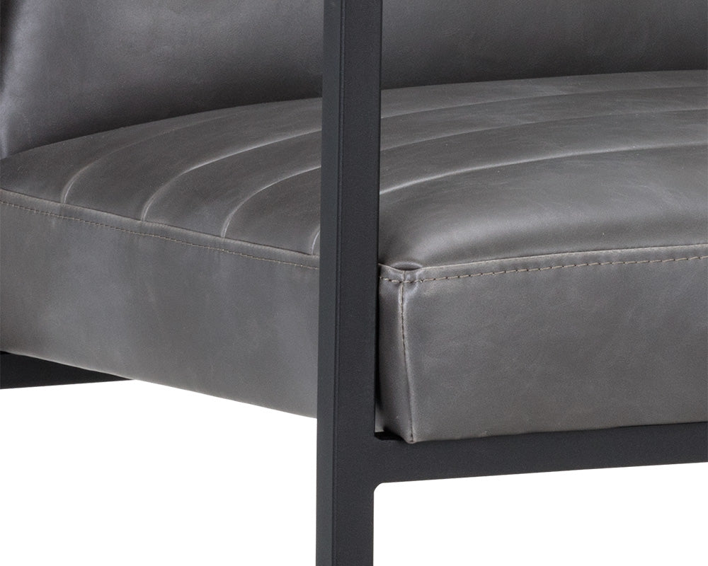 Sunpan Spyros Dining Armchair - Bravo Cream/Coal Black/Overcast Grey