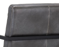 Sunpan Spyros Dining Armchair - Bravo Cream/Coal Black/Overcast Grey