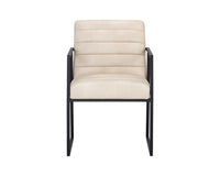 Sunpan Spyros Dining Armchair - Bravo Cream/Coal Black/Overcast Grey