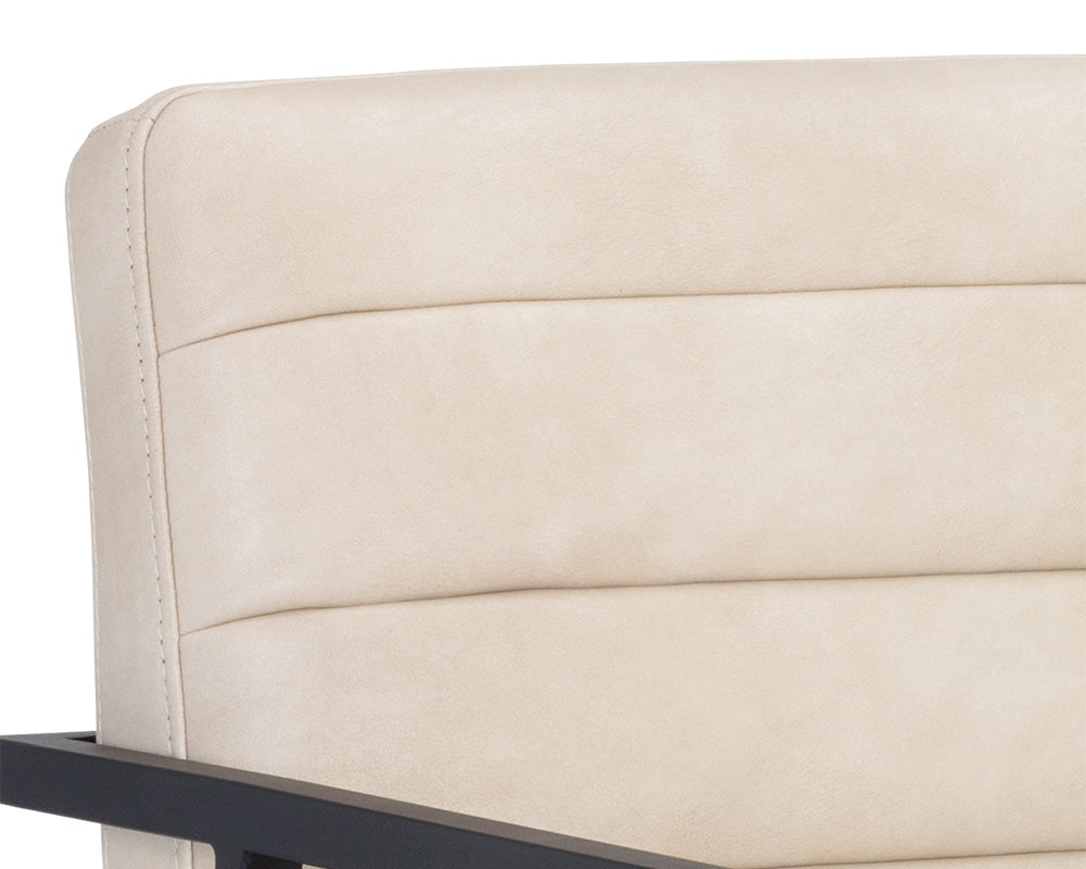 Sunpan Spyros Dining Armchair - Bravo Cream/Coal Black/Overcast Grey