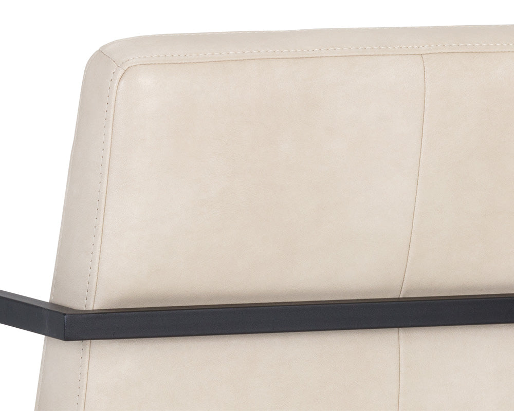 Sunpan Spyros Dining Armchair - Bravo Cream/Coal Black/Overcast Grey