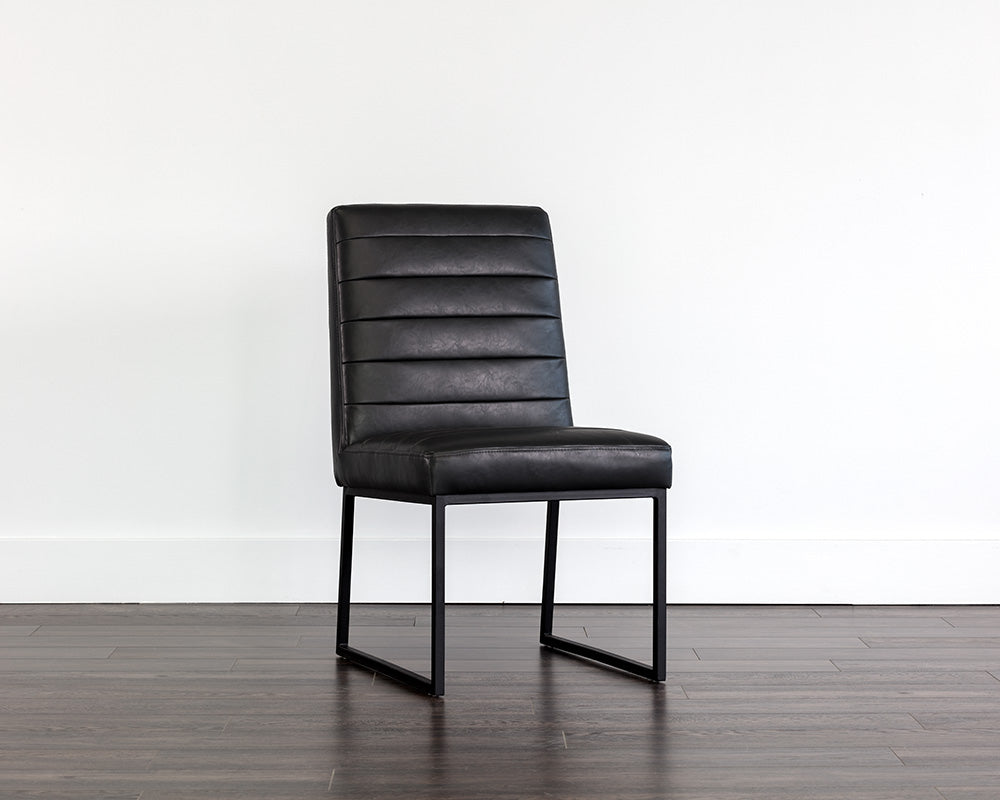 Sunpan Spyros Dining Chair - Bravo Cream/Coal Black/Overcast Grey