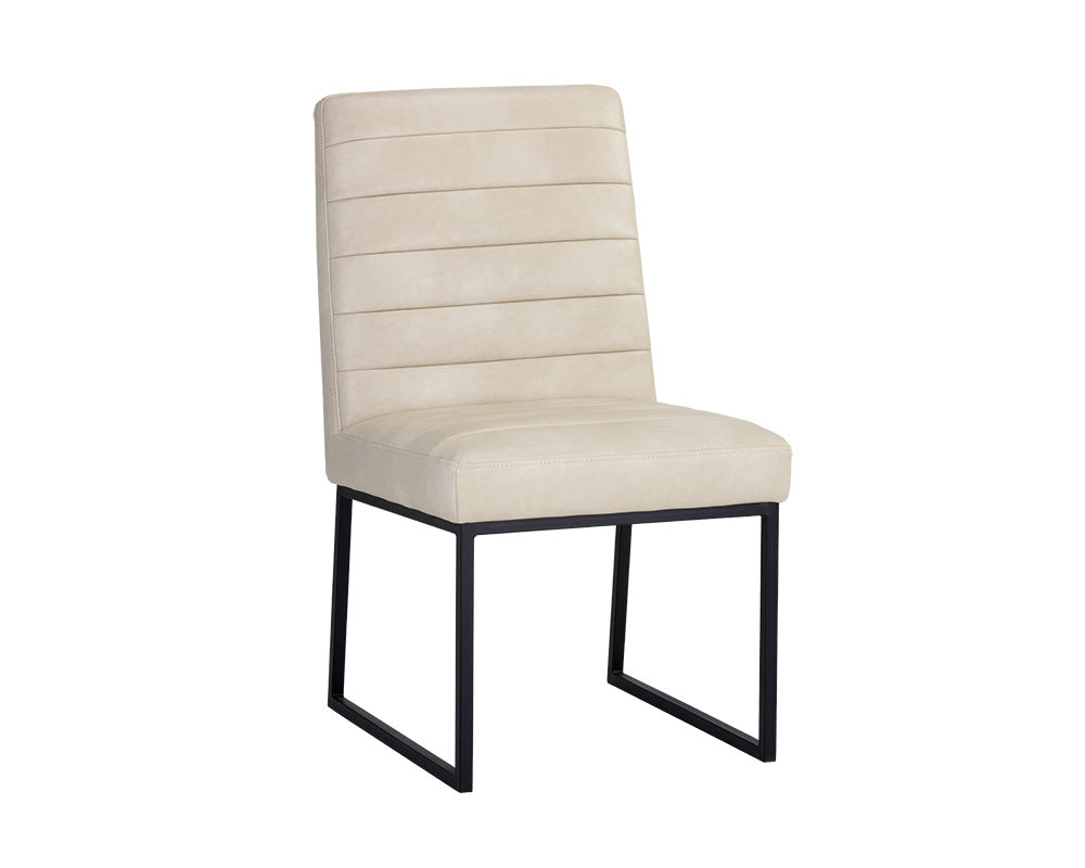 Sunpan Spyros Dining Chair - Bravo Cream/Coal Black/Overcast Grey