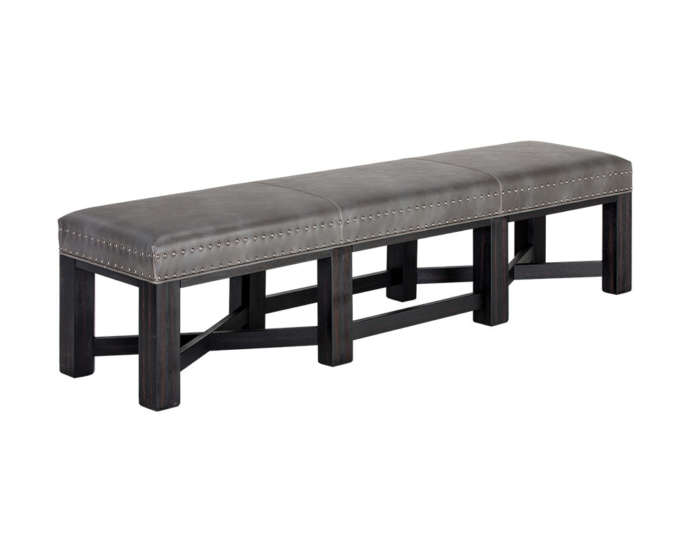 Sunpan Brixton Bench - Overcast Grey/Tobacco Tan